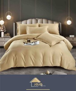 Lenjerie de pat Damasc Finetat,6 piese cu Elastic,JOJO Home