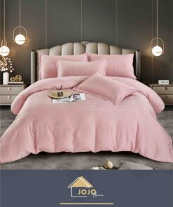 Lenjerie de pat Damasc Finetat,6 piese cu Elastic,JOJO Home