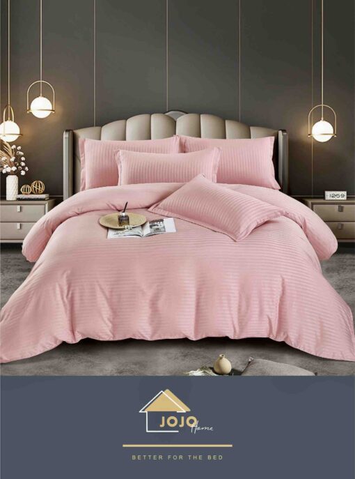 Lenjerie de pat Damasc Finetat,6 piese cu Elastic,JOJO Home