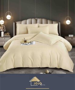 Lenjerie de pat Damasc Finetat,6 piese cu Elastic,JOJO Home