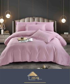 Lenjerie de pat Damasc Finetat,6 piese cu Elastic,JOJO Home