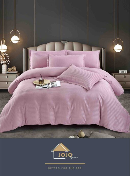 Lenjerie de pat Damasc Finetat,6 piese cu Elastic,JOJO Home