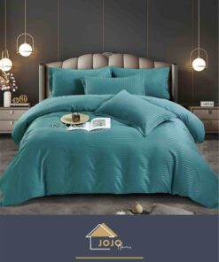 Lenjerie de pat Damasc Finetat,6 piese cu Elastic,JOJO Home
