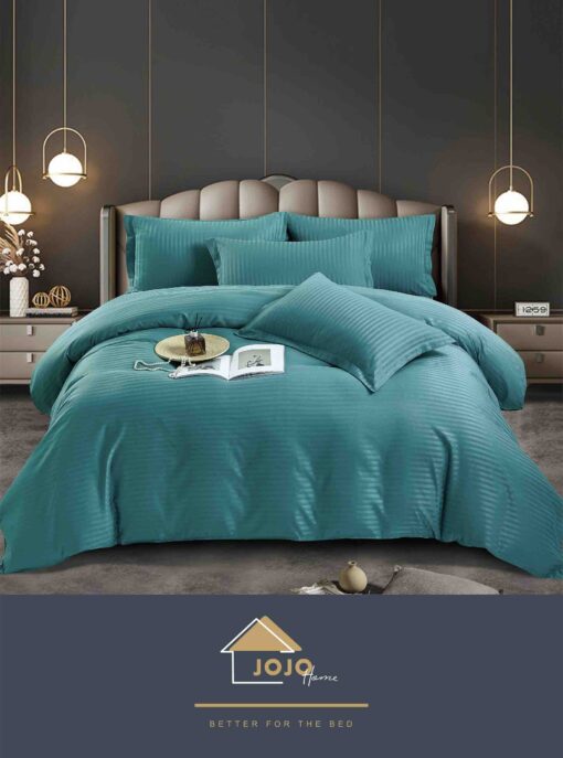 Lenjerie de pat Damasc Finetat,6 piese cu Elastic,JOJO Home