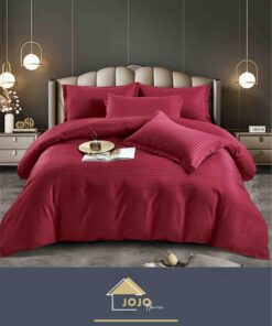 Lenjerie de pat Damasc Finetat,6 piese cu Elastic,JOJO Home