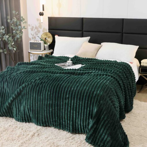 Patura Pufoasa Cocolino, Pat Dublu, 200x230cm, JOJO Home, Verde