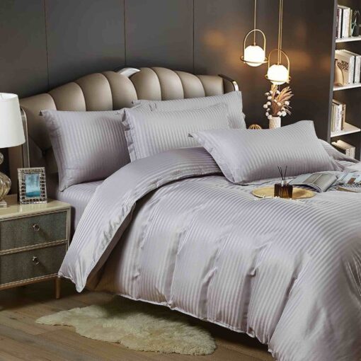 Lenjerie de pat Damasc Finetat,6 piese,Pat 2 Persoane,JOJO Home - imagine 3