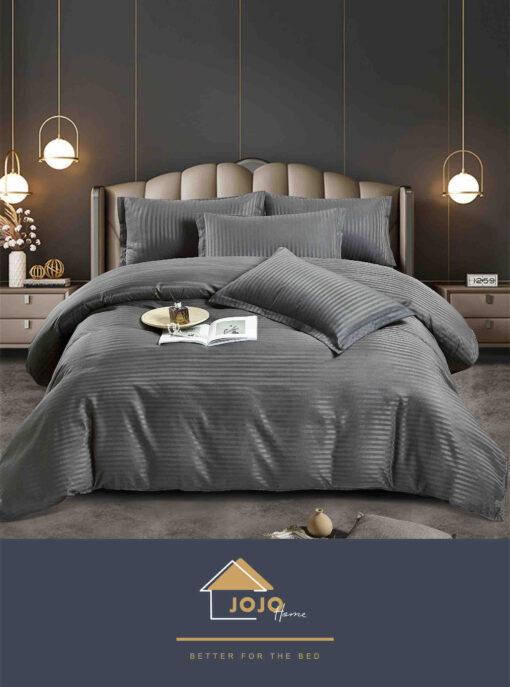 Lenjerie de pat Damasc Finetat,6 piese,Pat 2 Persoane,JOJO Home