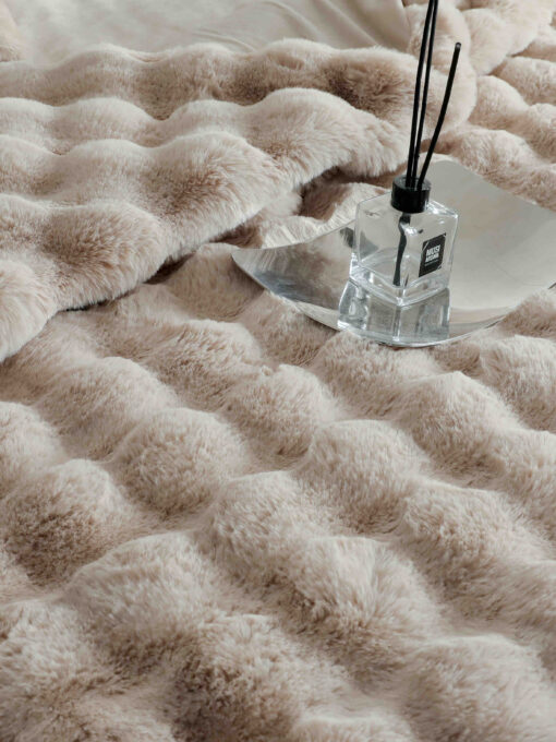 Lenjerie Pat Dublu, Blanita de Iepure, 6 Piese,Bej, JOJO Home - imagine 3