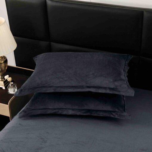 Lenjerie Pat Dublu, Blanita de Iepure, 6 Piese,Gri Antracit, JOJO Home - imagine 6