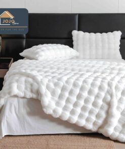 Lenjerie Pat Dublu, Blanita de Iepure, 6 Piese,Alba, JOJO Home