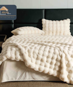 Lenjerie Pat Dublu, Blanita de Iepure, 6 Piese,Crem, JOJO Home