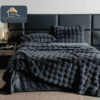 Lenjerie Pat Dublu, Blanita de Iepure, 6 Piese,Gri Antracit, JOJO Home
