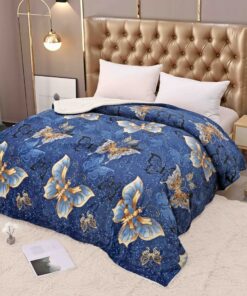 Patura Cocolino cu Blanita, 200×230 cm,Fluturasi, Albastru,JOJO Home
