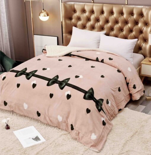 Patura Cocolino cu Blanita, 200×230 cm,Fundite, Roz,JOJO Home