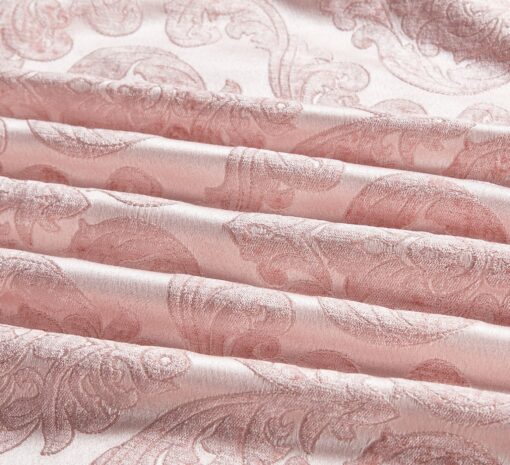 Set Lenjerie Jacquard + Pilota + Perna Tip Puisor, Pat 2 Persoane, 7 Piese, Roz,JOJO Home - imagine 6