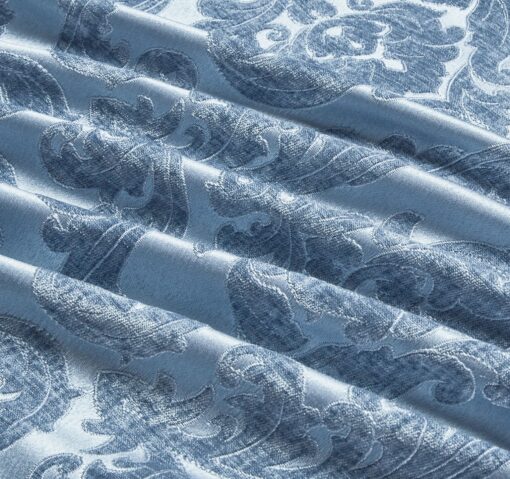 Set Lenjerie Jacquard + Pilota + Perna Tip Puisor, Pat 2 Persoane, 7 Piese,Albastru ,JOJO Home - imagine 5