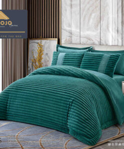 Lenjerie de pat cu Pilota Inclusa , Cearceaf cu Elastic, 6 Piese, Blană de Iepure Artificială, JOJO Home