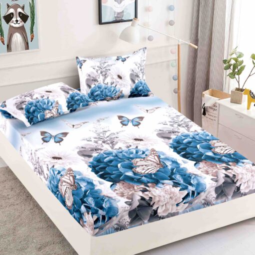 Husa de pat cu elastic, pentru pat de 2 persoane + 2 fete de perna JOJO Home
