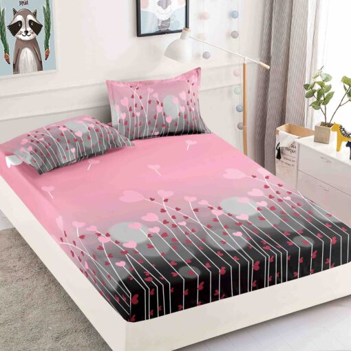 Husa de pat cu elastic, pentru pat de 2 persoane + 2 fete de perna JOJO Home