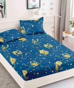 Husa de pat cu elastic, pentru pat de 2 persoane + 2 fete de perna JOJO Home