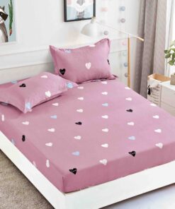 Husa de pat cu elastic, pentru pat de 2 persoane + 2 fete de perna JOJO Home