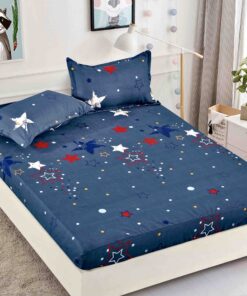 Husa de pat cu elastic, pentru pat de 2 persoane + 2 fete de perna JOJO Home