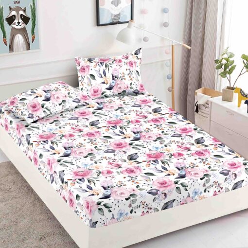 Husa de pat cu elastic, pentru pat de 2 persoane + 2 fete de perna JOJO Home