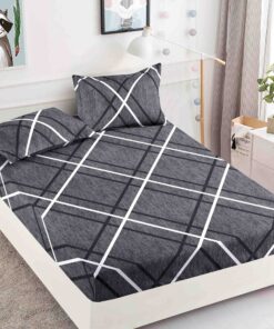 Husa de pat cu elastic, pentru pat de 2 persoane + 2 fete de perna JOJO Home