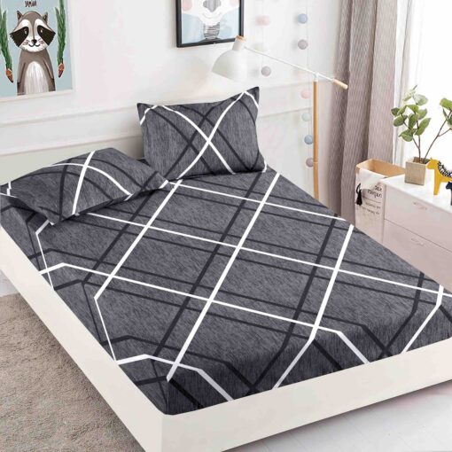 Husa de pat cu elastic, pentru pat de 2 persoane + 2 fete de perna JOJO Home
