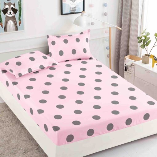 Husa de pat cu elastic, pentru pat de 2 persoane + 2 fete de perna JOJO Home