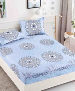 Husa de pat cu elastic, pentru pat de 2 persoane + 2 fete de perna JOJO Home