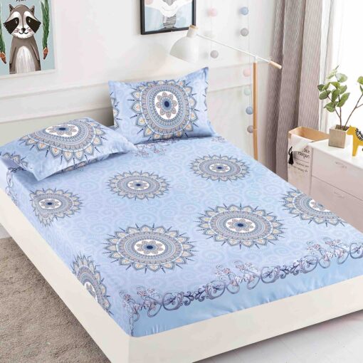 Husa de pat cu elastic, pentru pat de 2 persoane + 2 fete de perna JOJO Home