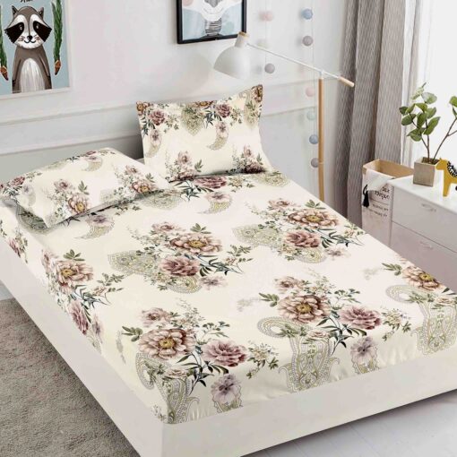 Husa de pat cu elastic, pentru pat de 2 persoane + 2 fete de perna JOJO Home