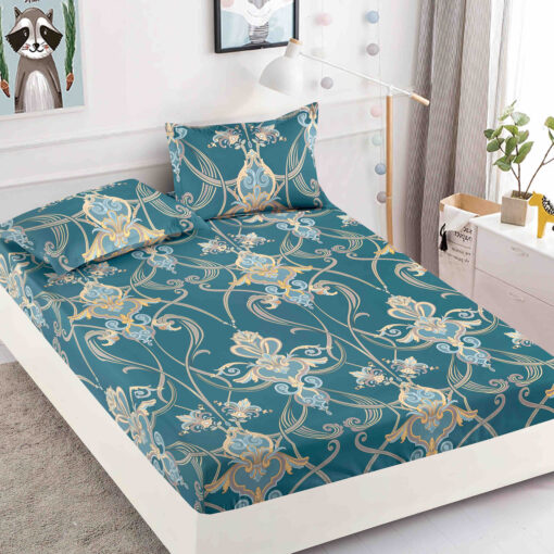 Husa de pat cu elastic, pentru pat de 2 persoane + 2 fete de perna JOJO Home