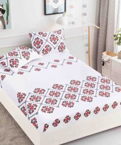 Husa de pat cu elastic, pentru pat de 2 persoane + 2 fete de perna JOJO Home