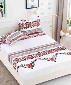 Husa de pat cu elastic, pentru pat de 2 persoane + 2 fete de perna JOJO Home