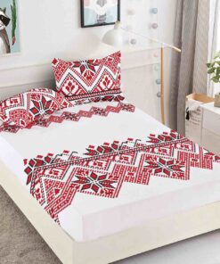 Husa de pat cu elastic, pentru pat de 2 persoane + 2 fete de perna JOJO Home