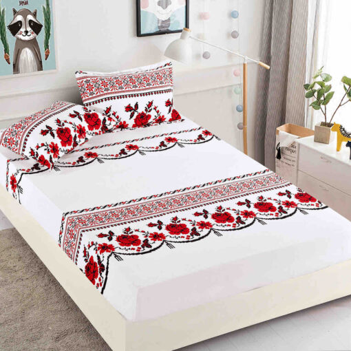 Husa de pat cu elastic, pentru pat de 2 persoane + 2 fete de perna JOJO Home