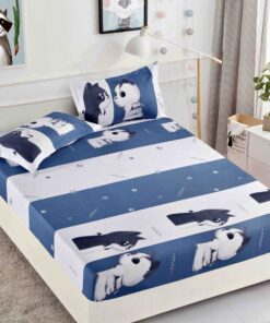 Husa de pat cu elastic, pentru pat de 2 persoane + 2 fete de perna JOJO Home
