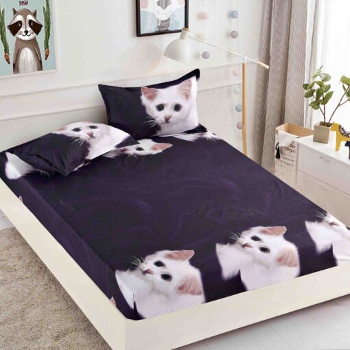 Husa de pat cu elastic, pentru pat de 2 persoane + 2 fete de perna JOJO Home
