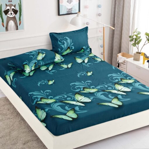 Husa de pat cu elastic, pentru pat de 2 persoane + 2 fete de perna JOJO Home