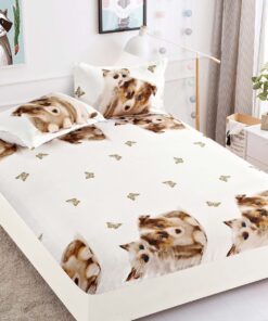 Husa de pat cu elastic, pentru pat de 2 persoane + 2 fete de perna JOJO Home