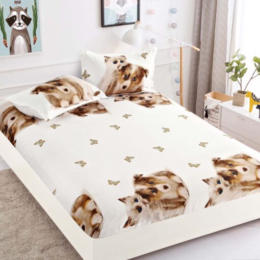 Husa de pat cu elastic, pentru pat de 2 persoane + 2 fete de perna JOJO Home