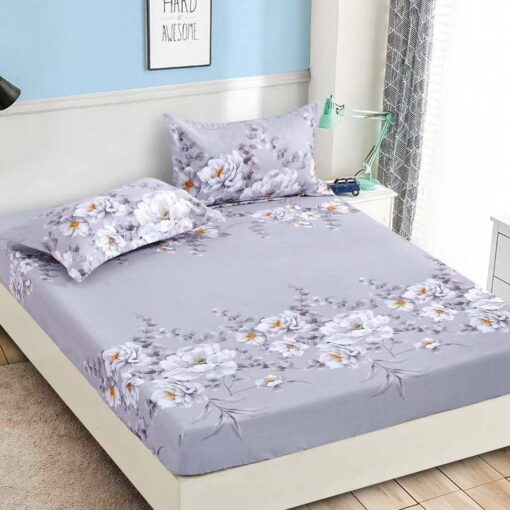 Husa de pat cu elastic, pentru pat de 2 persoane + 2 fete de perna JOJO Home