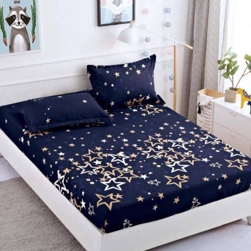 Husa de pat cu elastic, pentru pat de 2 persoane + 2 fete de perna JOJO Home