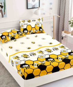 Husa de pat cu elastic, pentru pat de 2 persoane + 2 fete de perna JOJO Home