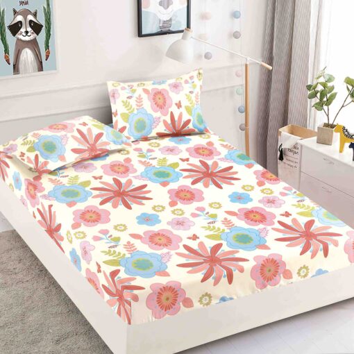 Husa de pat cu elastic, pentru pat de 2 persoane + 2 fete de perna JOJO Home