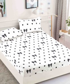 Husa de pat cu elastic, pentru pat de 2 persoane + 2 fete de perna JOJO Home