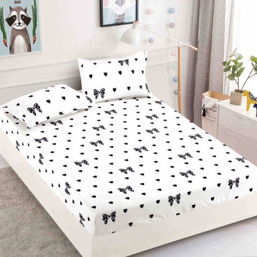 Husa de pat cu elastic, pentru pat de 2 persoane + 2 fete de perna JOJO Home
